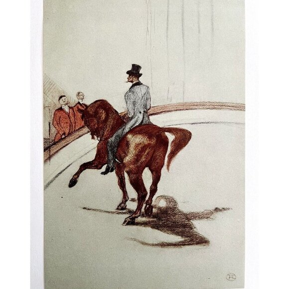 Toulouse Lautrec Haute Ecole The Spanish Walk 1967 Circus Art Lithograph Matted - Picture 2 of 7
